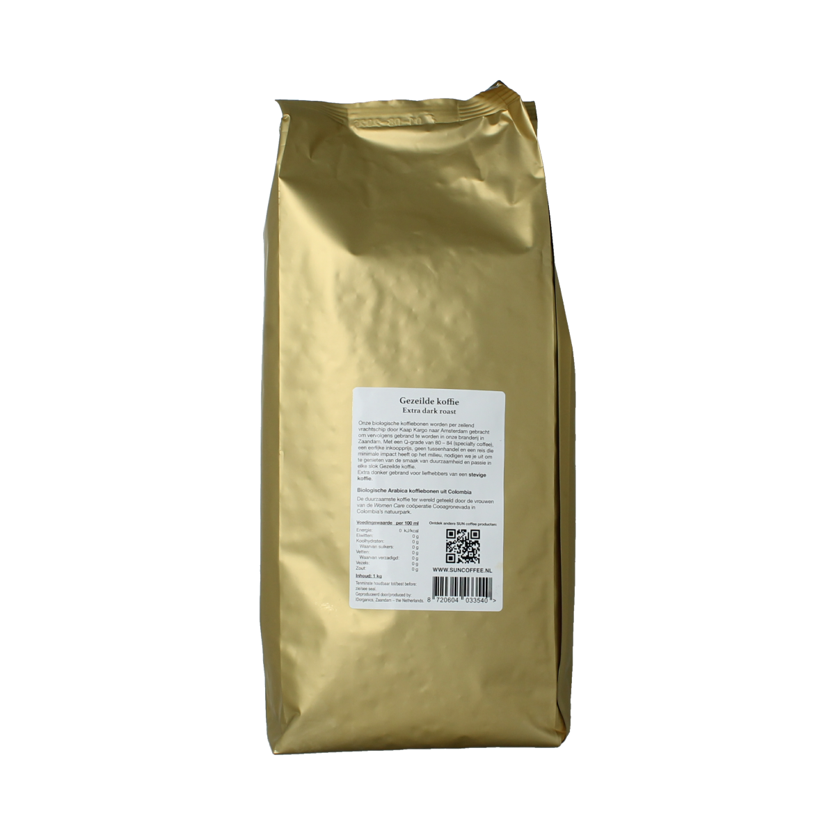 SUN Coffee Gezeilde koffiebonen extra dark roast bio 1.00 Kilogram