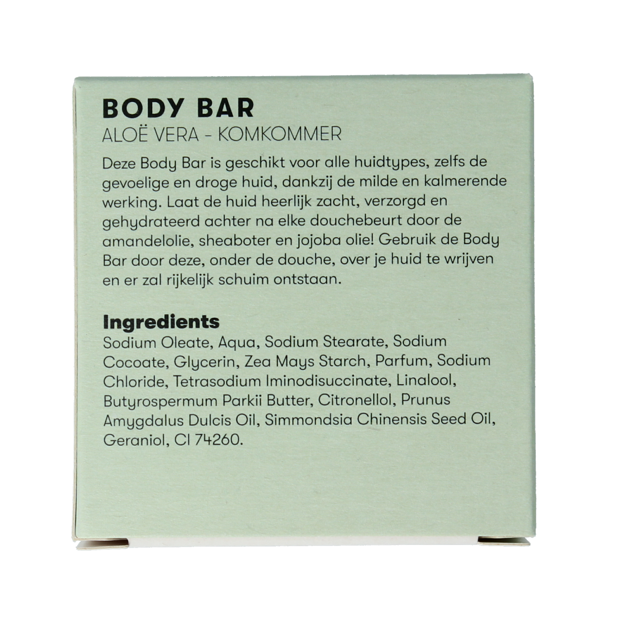Shampoobars Body bar aloe vera & komkommer 60.00 Gram
