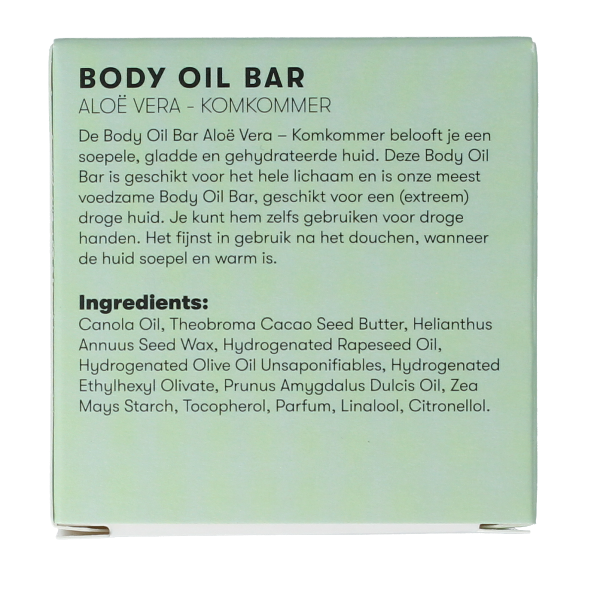Shampoobars Body oil bar aloe vera & komkommer 45.00 Gram