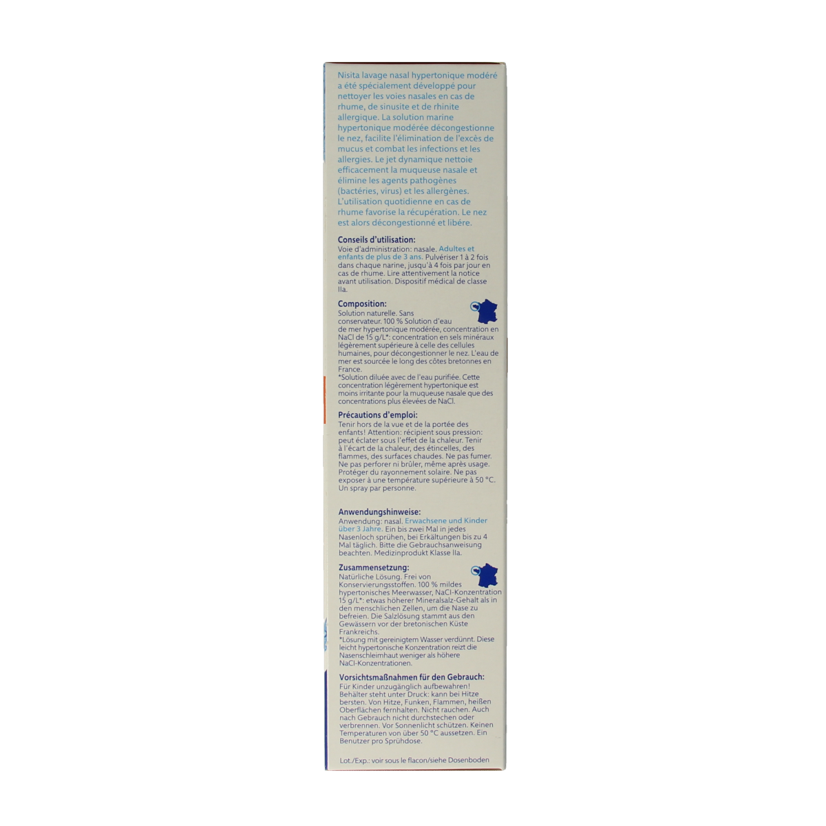 Nisita Neusspoeling mild hypertoon jet spray 125.00 Milliliter