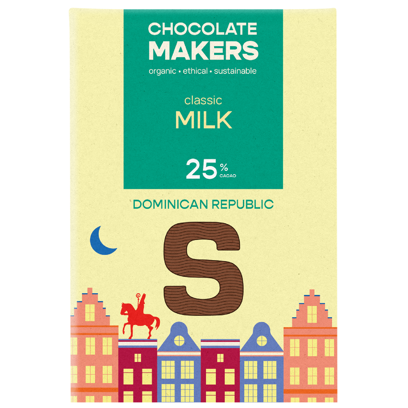 Chocolatemakers Sintletter melkchocolade 25% bio 100 Gram