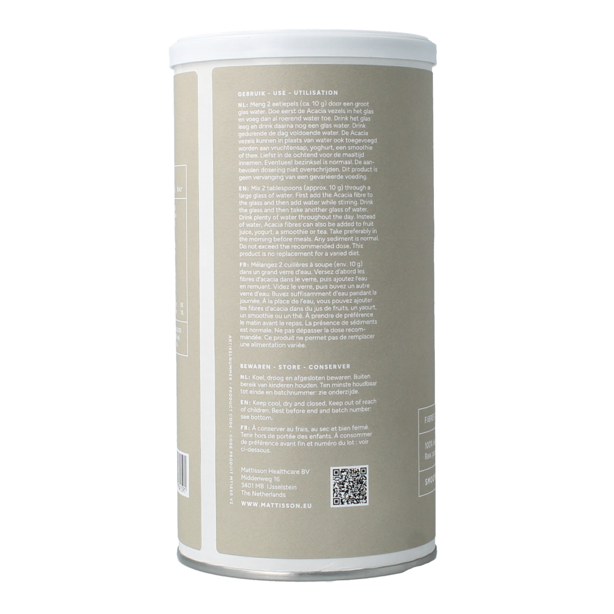 Mattisson Vegan acacia vezels 83% 220.00 Gram