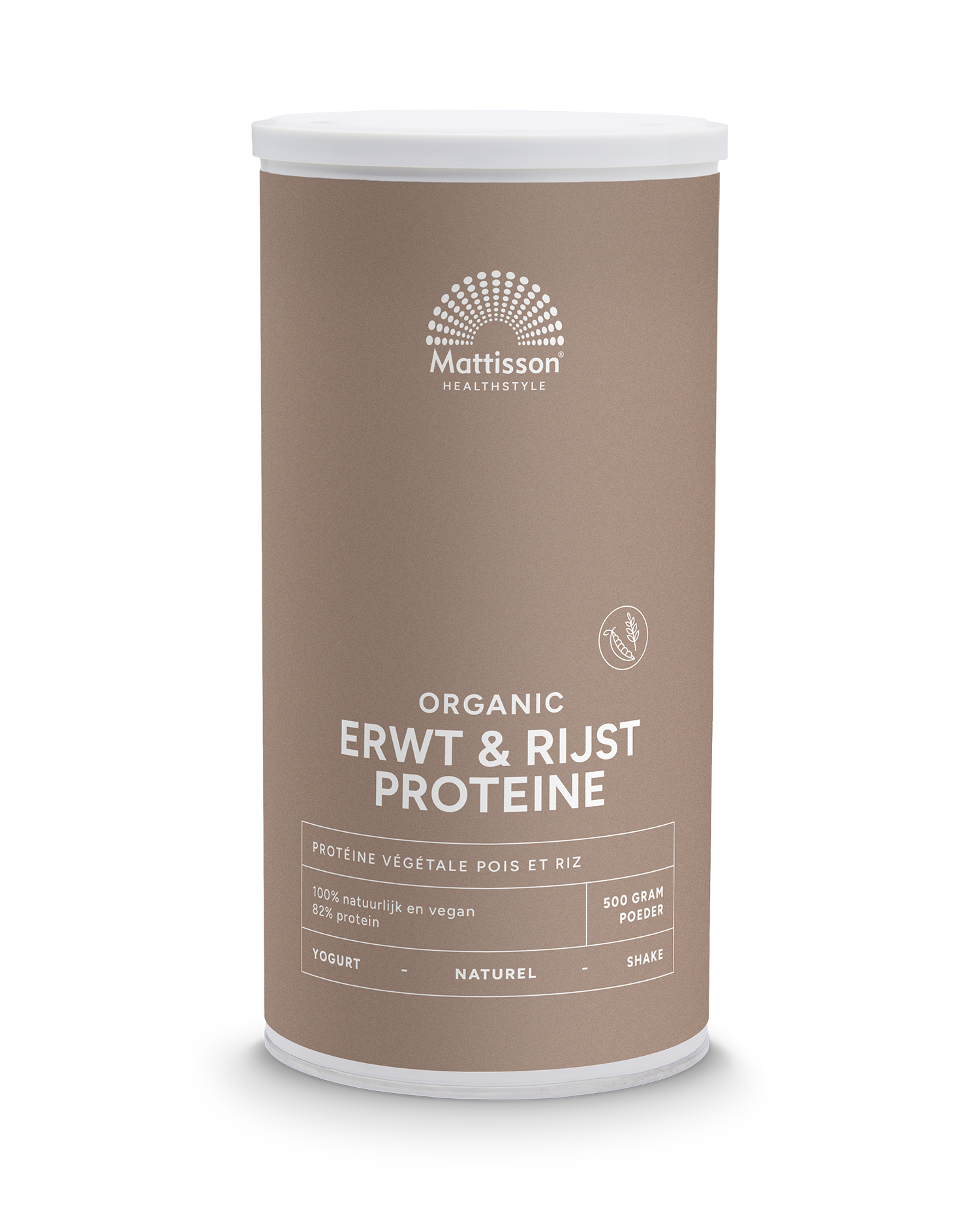 Mattisson Vegan protein erwten & rijst naturel bio 500 Gram