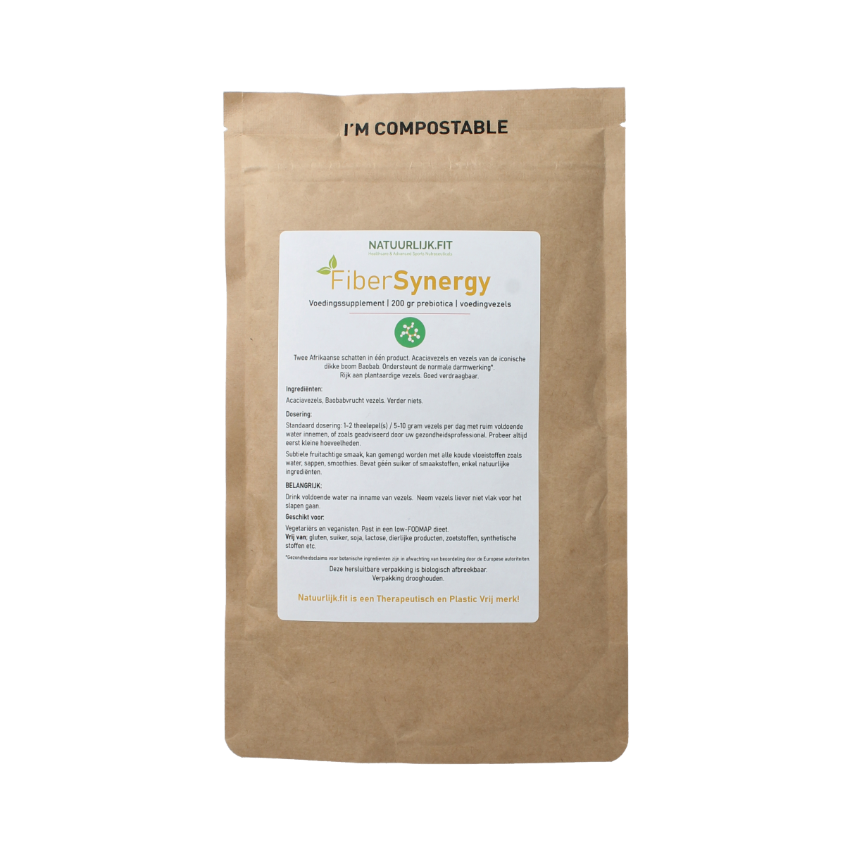 Natuurlijk.fit Fibersynergy boabab & acacia 200.00 Gram