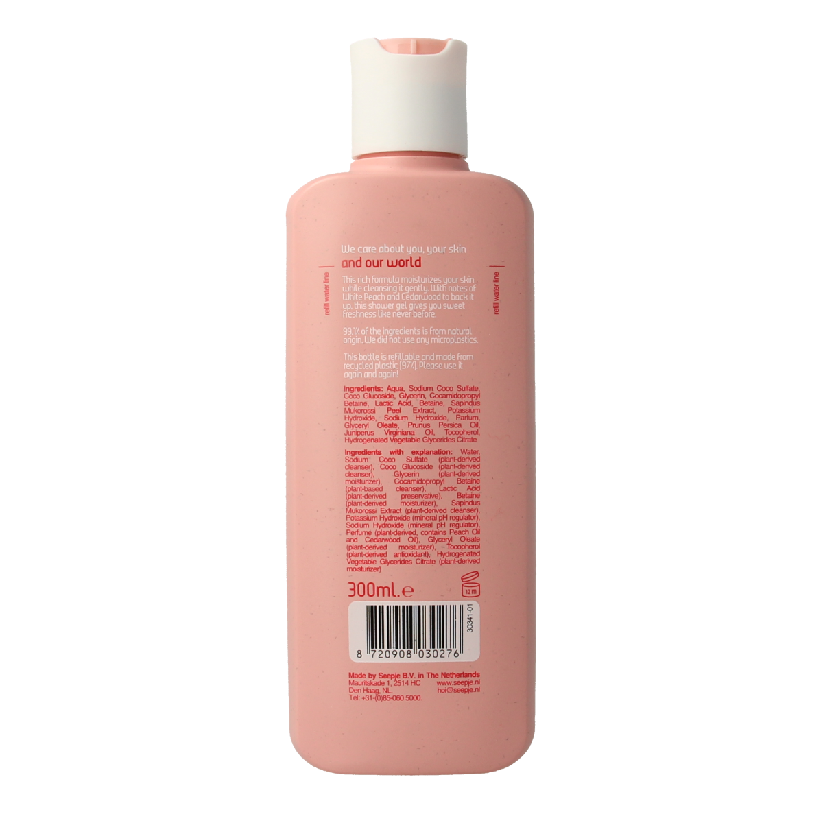 Seepje Showergel white peach and cedarwood 300.00 Milliliter