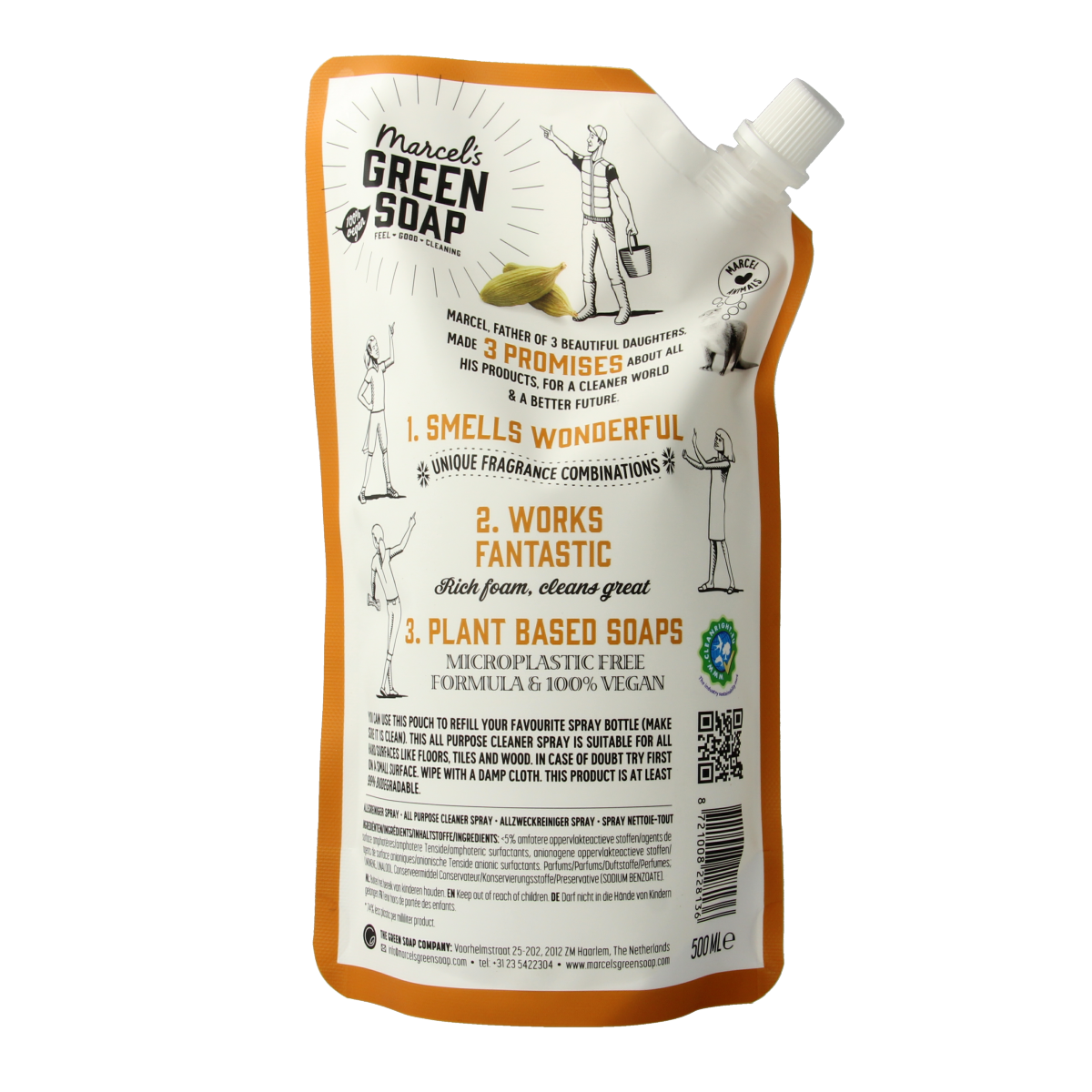 Marcel's Green Soap Allesreiniger spray sandelhout & kardemom navullin 500.00 Milliliter