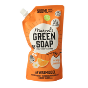 Marcel's Green Soap Afwasmiddel sinaasappel & jasmijn navulling 500 Milliliter