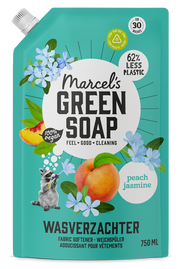 Marcel's Green Soap Wasverzachter perzik & jasmijn navulling 750.00 Milliliter