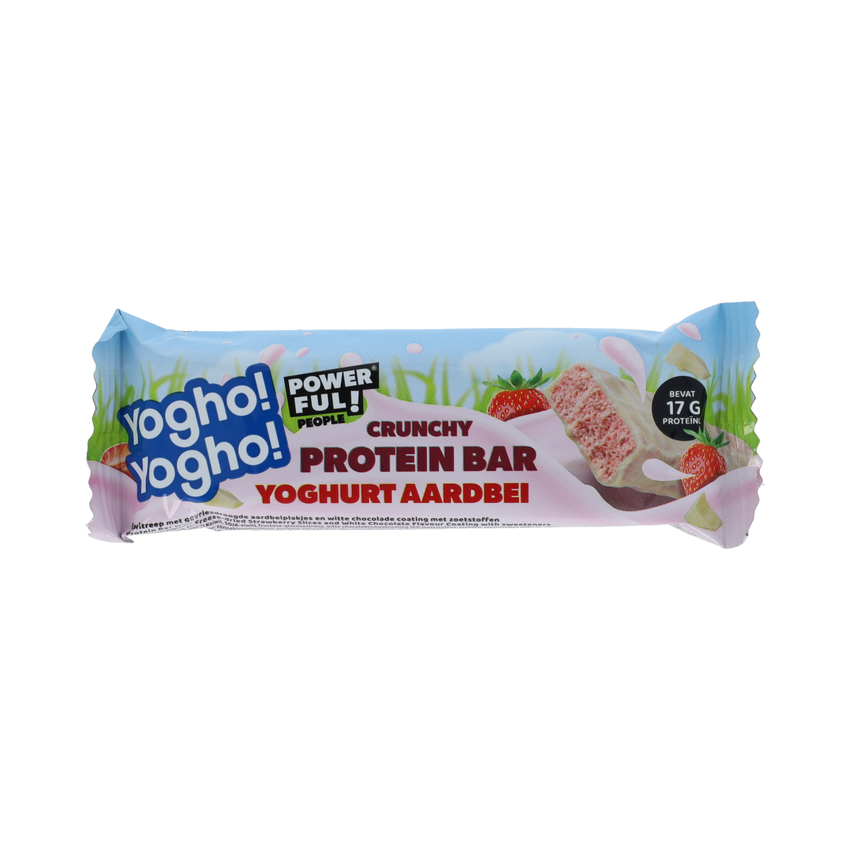 Powerful People  Crunchy Proteine Bar Yoghurt Aardbei 55.00 Gram