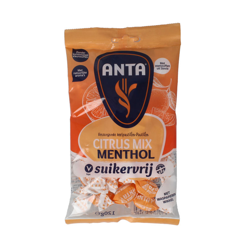 Anta Citrusmix menthol suikervrij 120 Gram