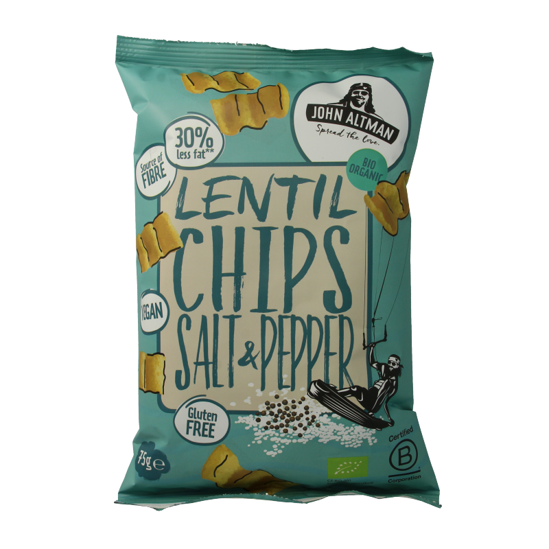 John Altman Linzen chips salt & pepper bio 75 Gram