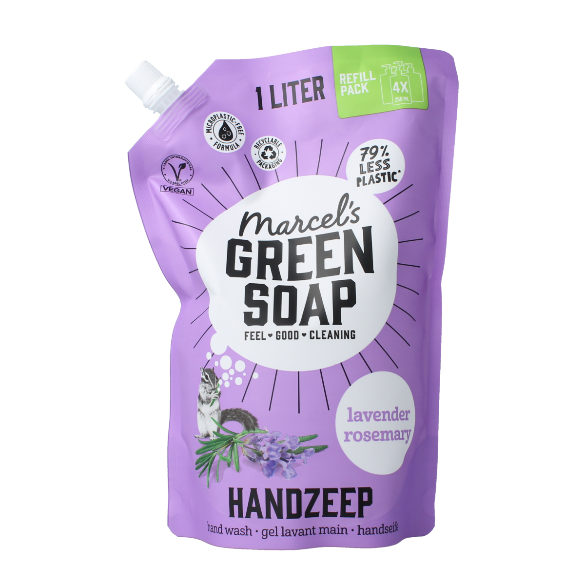 Marcel's Green Soap Handzeep lavendel & rosemarijn navulling 1.00 Liter