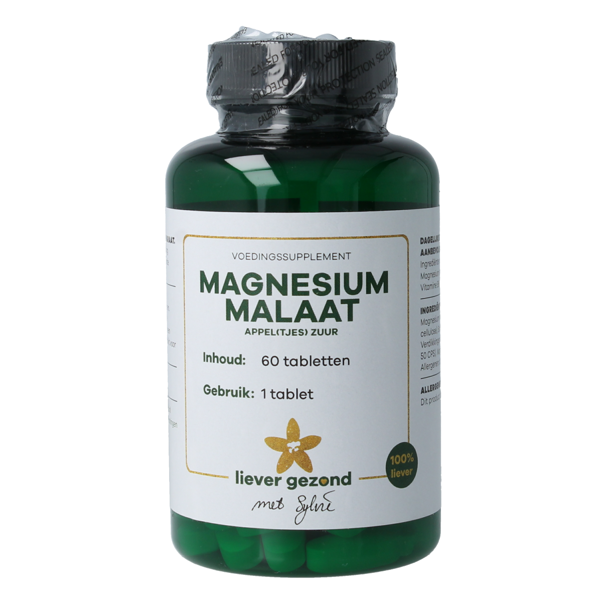 Liever Gezond Magnesium malaat appelzuur 60.00 Tabletten