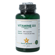Liever Gezond Vitamine D3 75 mcg jaarrond levenslicht 365.00 Softgels