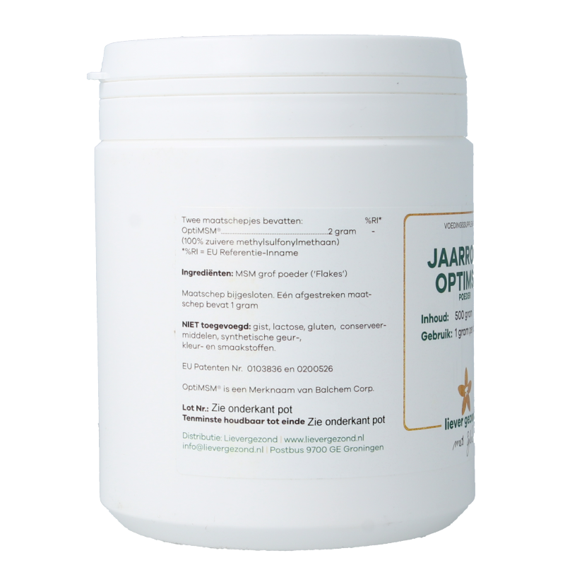 Liever Gezond Opti msm poeder jaarrond 500 Gram