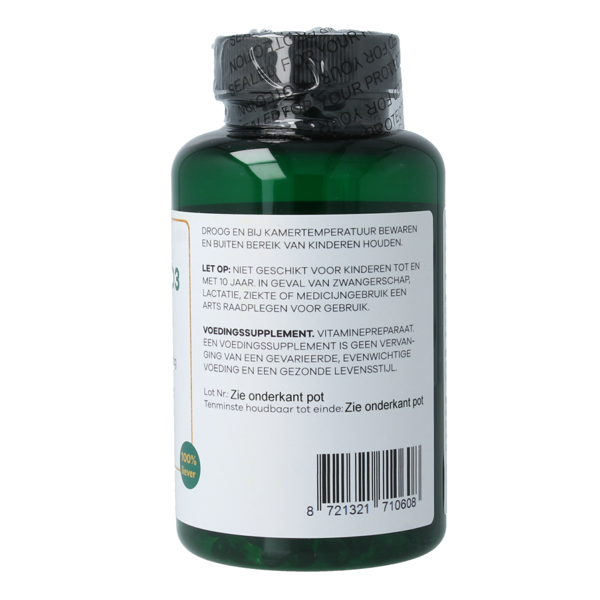 Liever Gezond Vitamine D3 25 mcg jaarrond levenslicht 365.00 Softgels