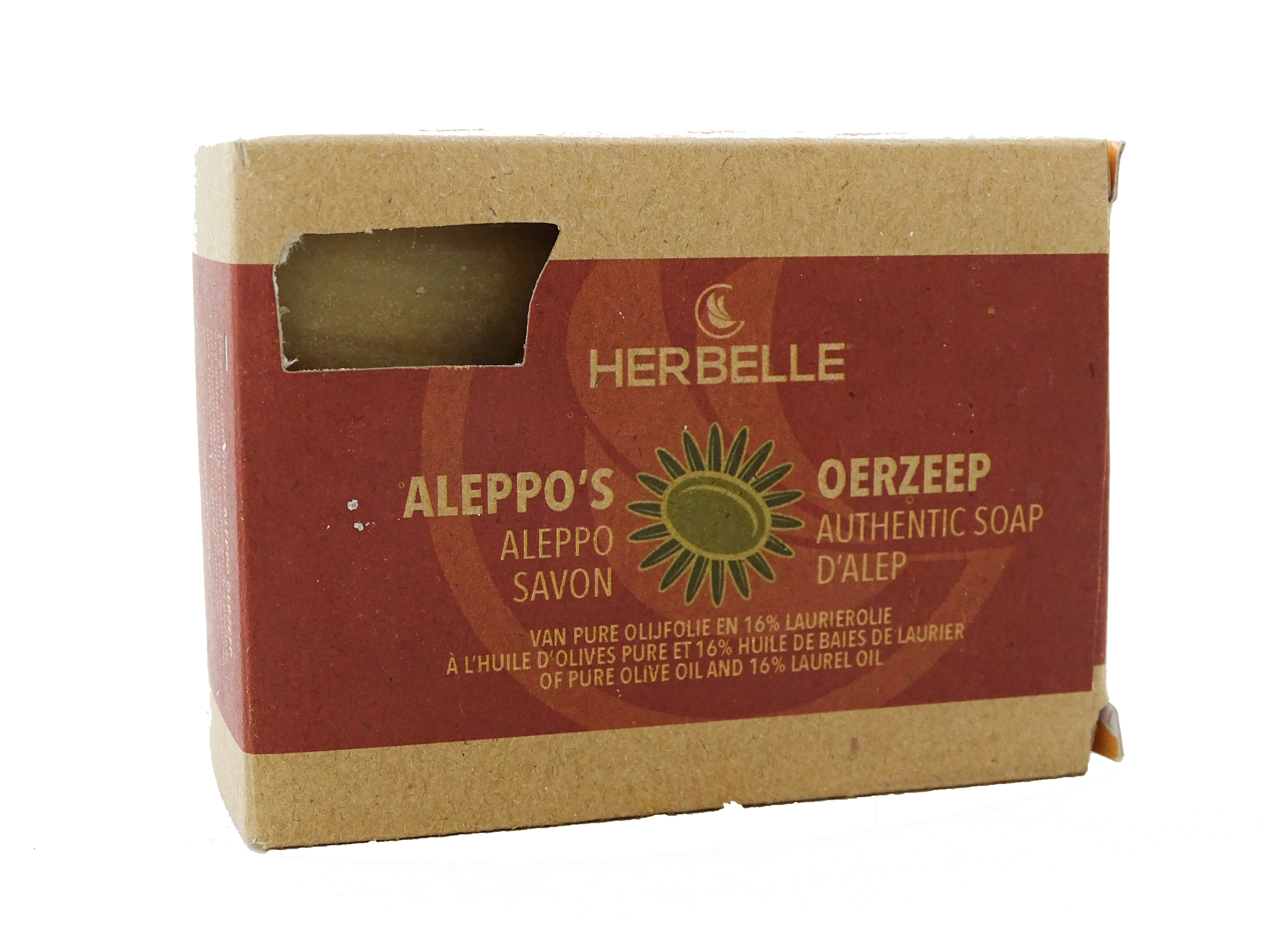 Herbelle Aleppo zeep olijf + 16% laurier 180.00 Gram