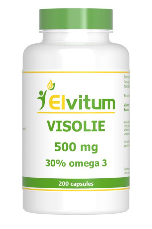 Elvitum  Visolie 500mg omega 3 30% 200.00 Capsules