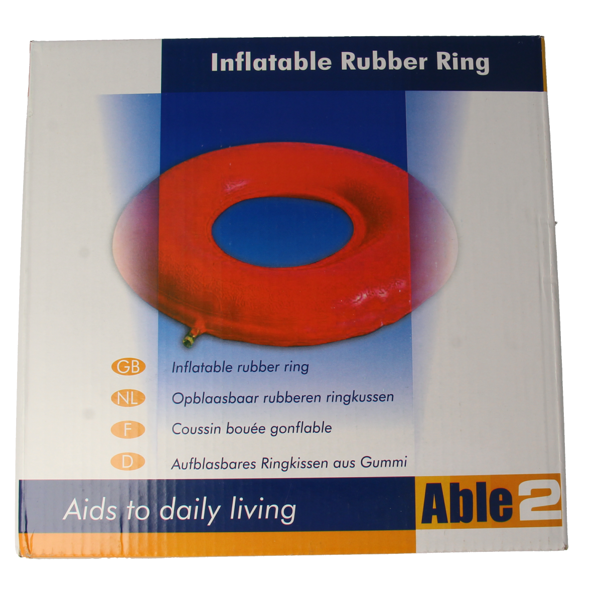 Able 2 Ringkussen opblaasbaar rubber 46 cm  1.00 Stuks