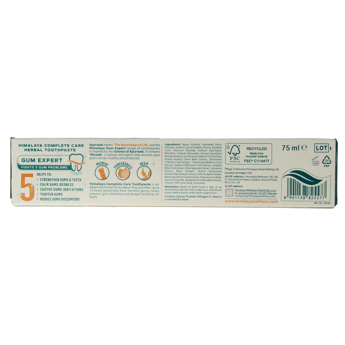 Himalaya Tandpasta kruiden complete care 75.00 Milliliter