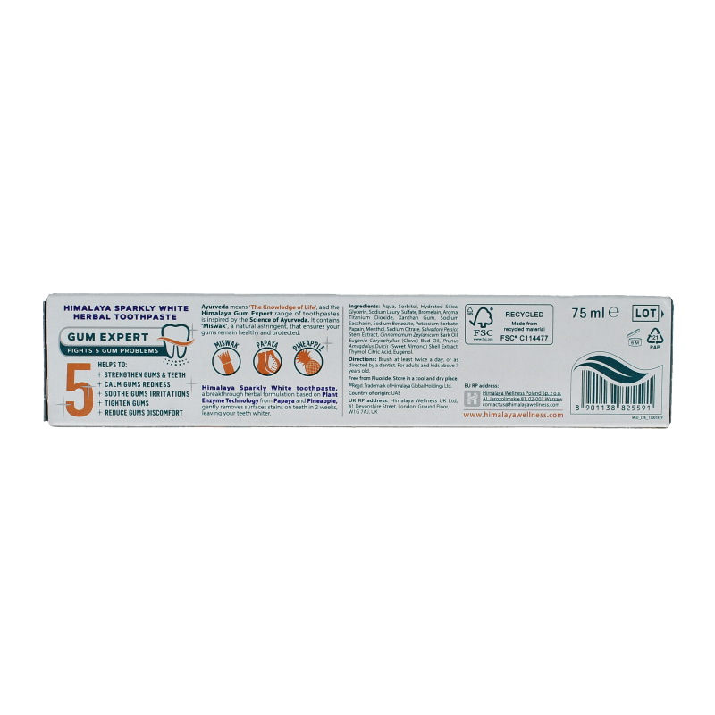 Himalaya Tandpasta kruiden sparkly white 75 Milliliter