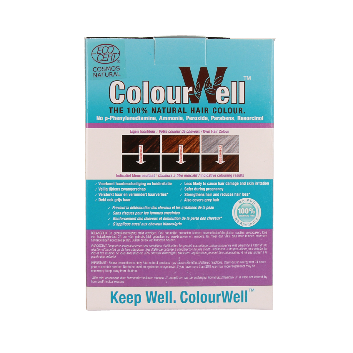 Colourwell 100% Natuurlijke haarkleur donker kastanje bruin 100.00 Gram
