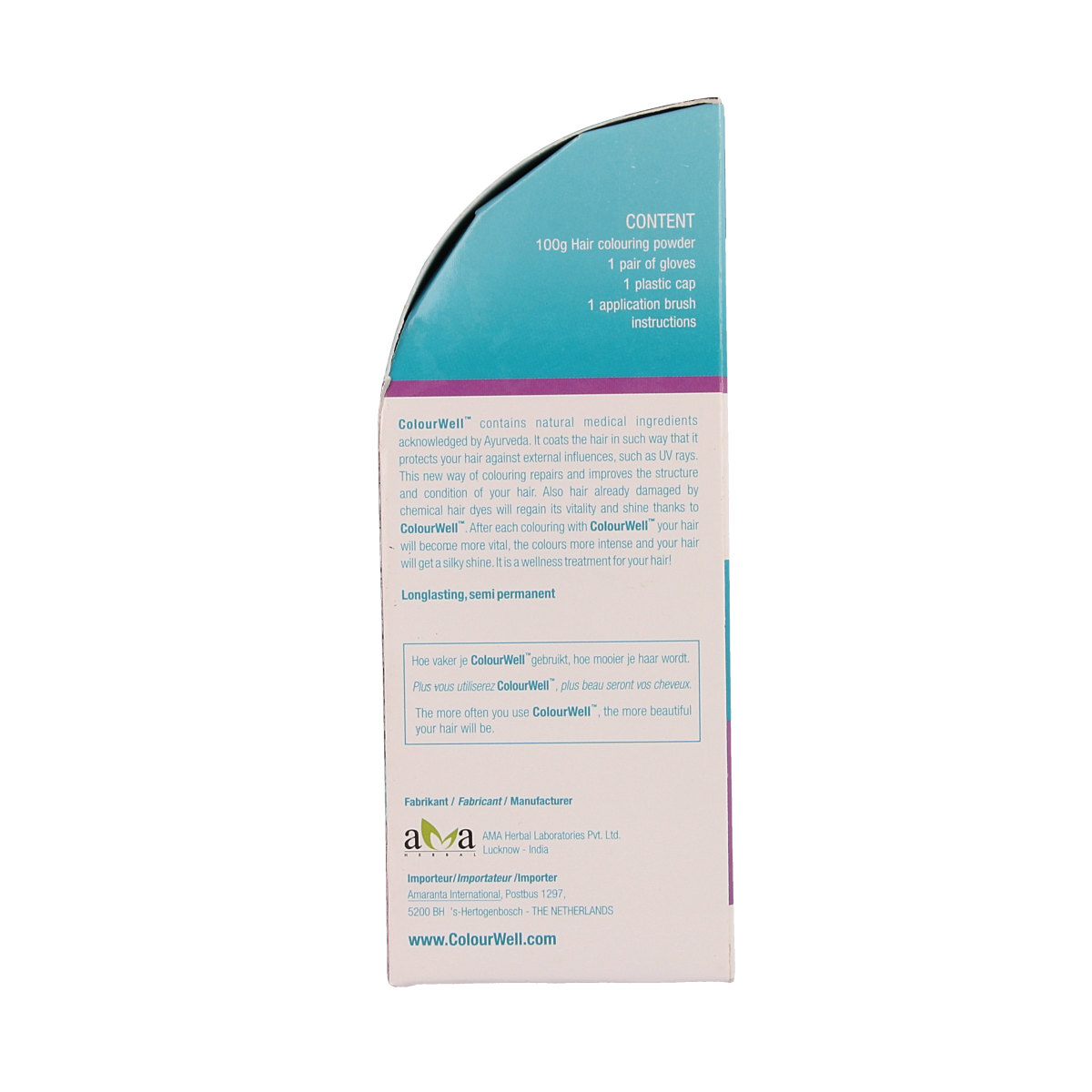 Colourwell 100% Natuurlijke haarkleur donker kastanje bruin 100.00 Gram