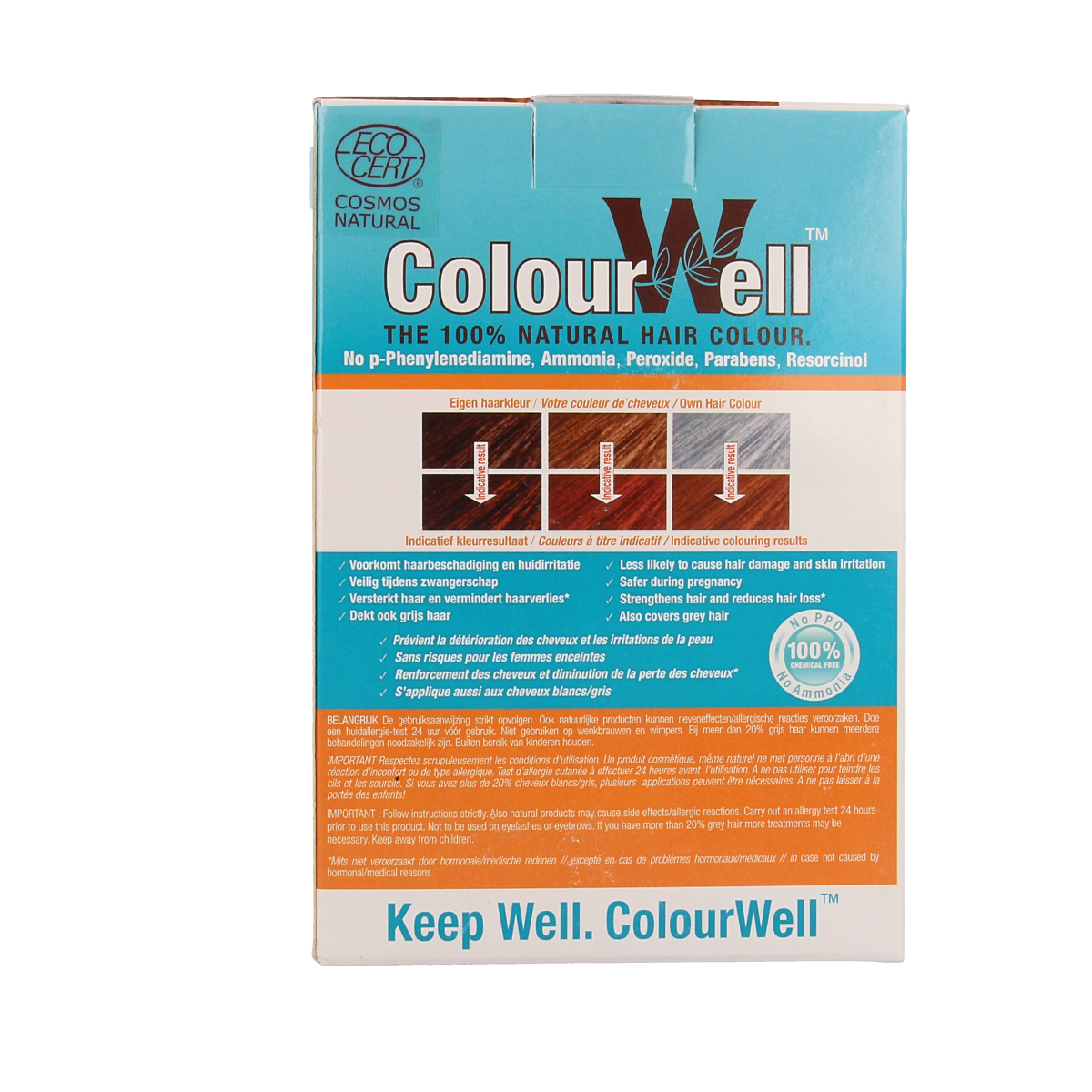 Colourwell 100% Natuurlijke haarkleur koper rood 100.00 Gram