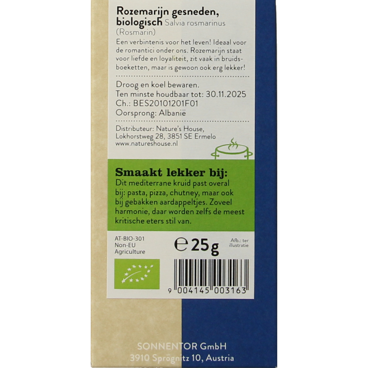 Sonnentor Rozemarijn bio 25.00 Gram