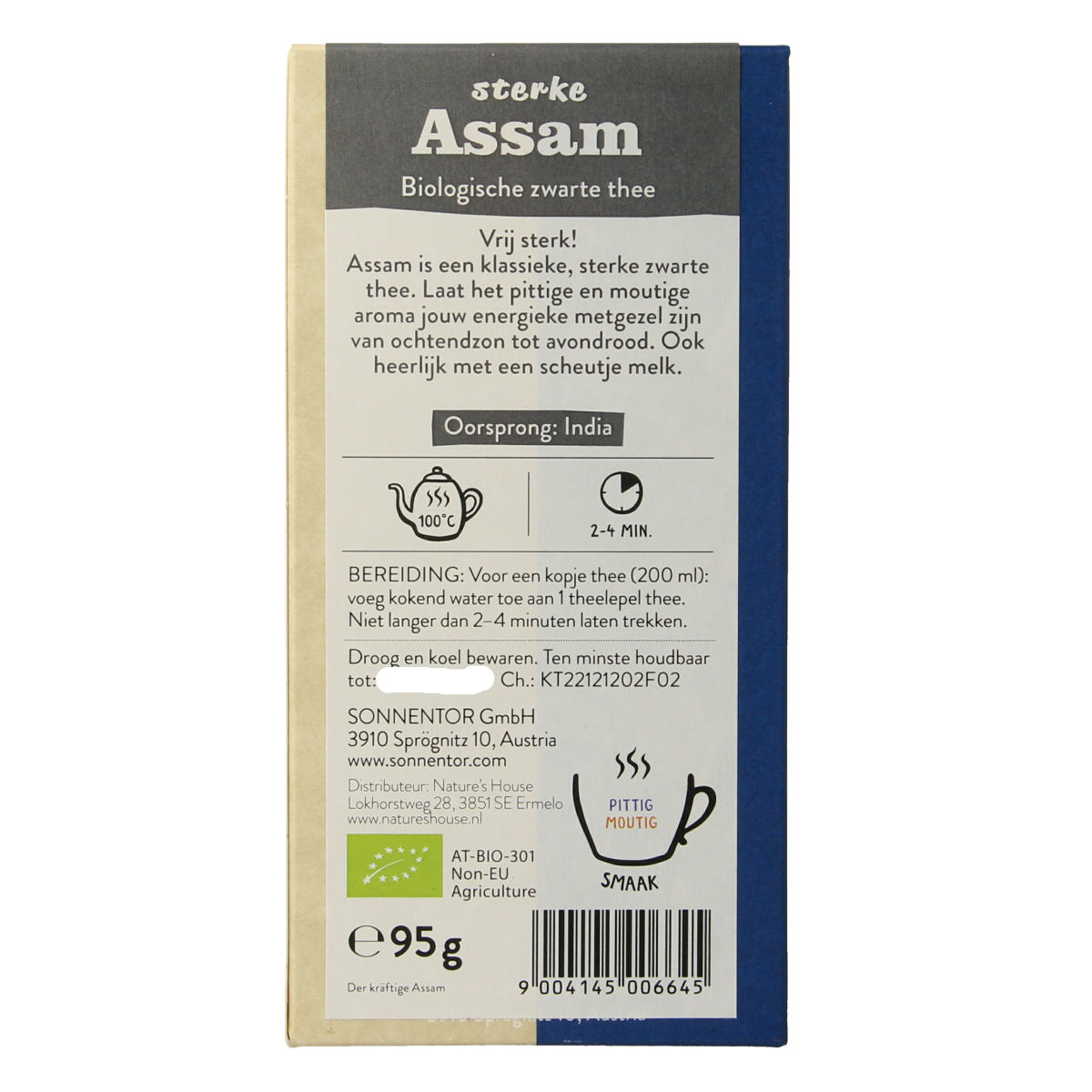 Sonnentor Engelse zwarte thee sterke assam los bio 95.00 Gram