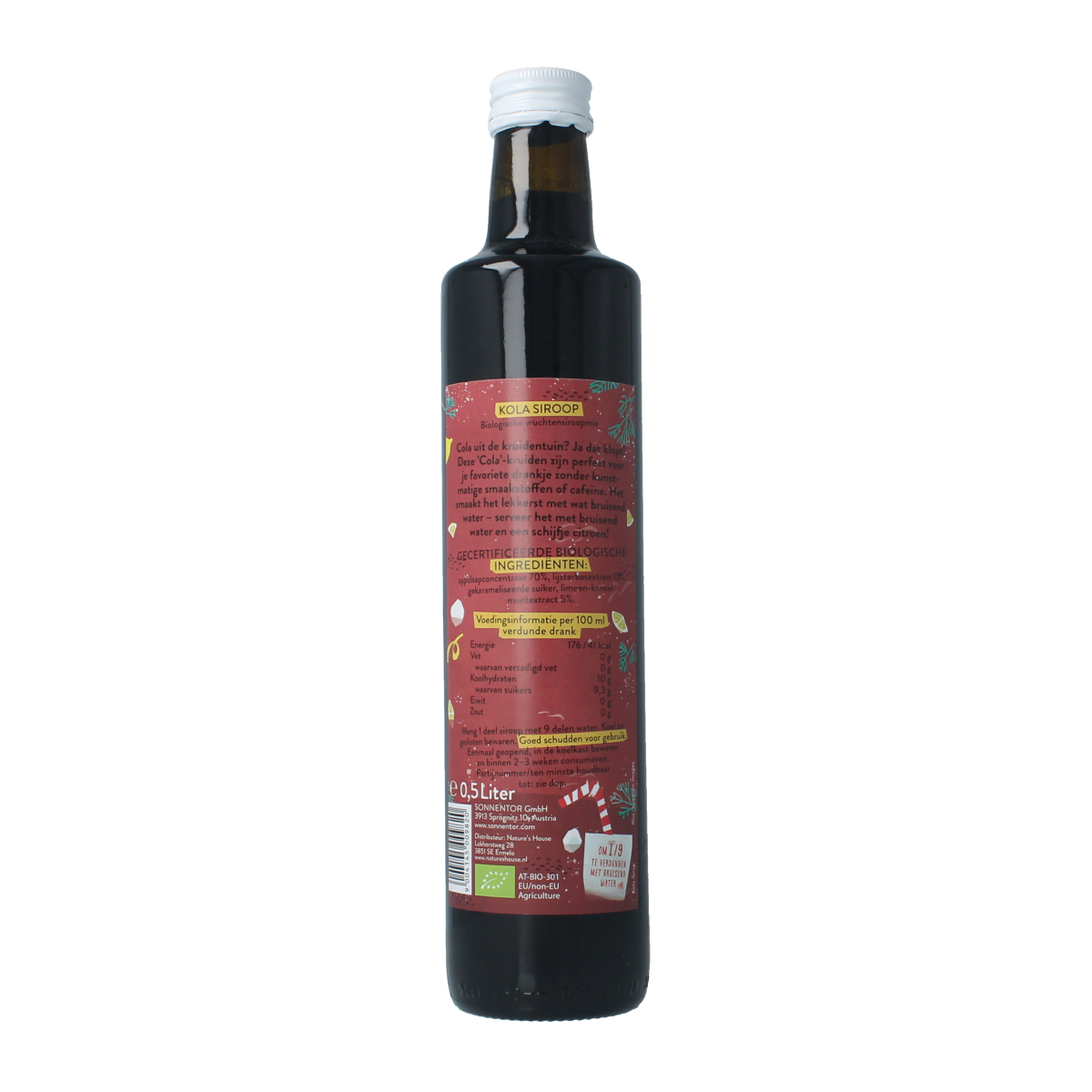 Sonnentor Kola cafeinevrij siroop alcoholvrij bio 500.00 Milliliter