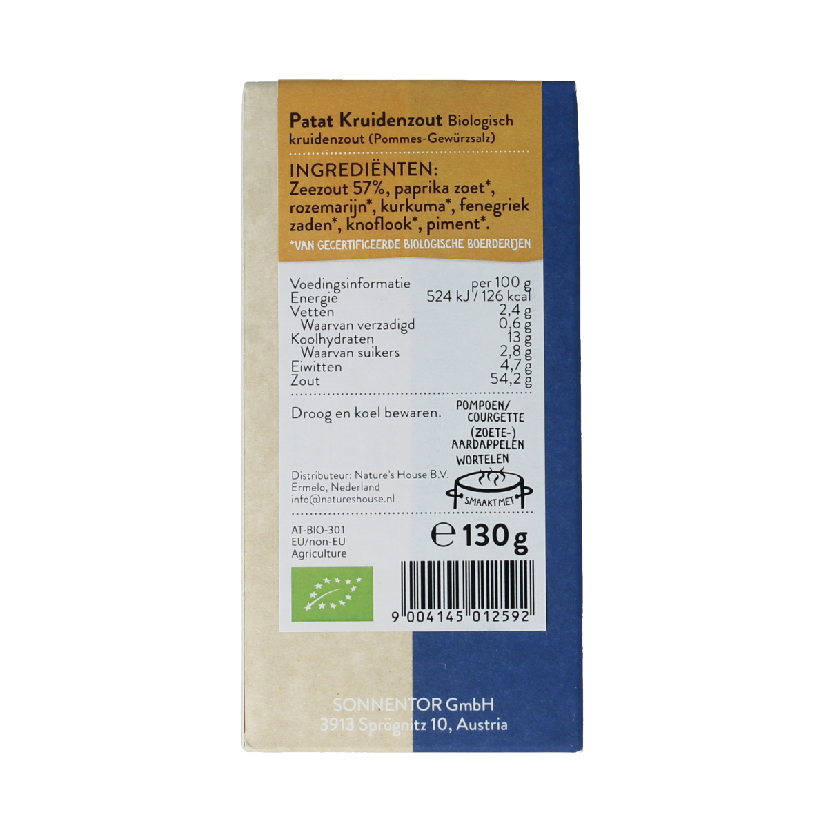 Sonnentor Patat kruidenzout bio 130.00 Gram