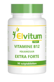 Elvitum  Vitamine B12 extra forte + foliumzuur 90.00 Zuigtabletten