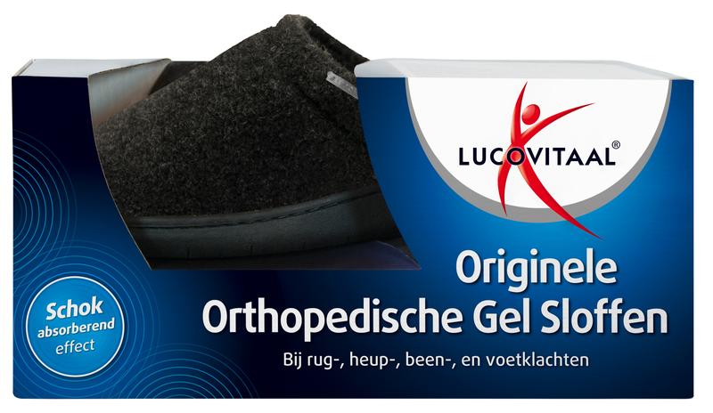 Lucovitaal Orthopedische gel sloffen zwart maat 40-41 1.00 Paar