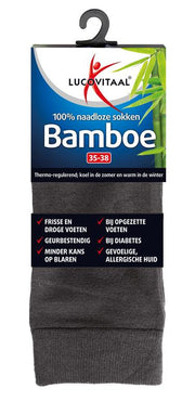 Lucovitaal Bamboe sok lang antraciet  maat 35-38 1.00 Paar