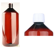 Helios Holland PET medicijnfles 1000ml amber incl witte dop 6.00 Stuks