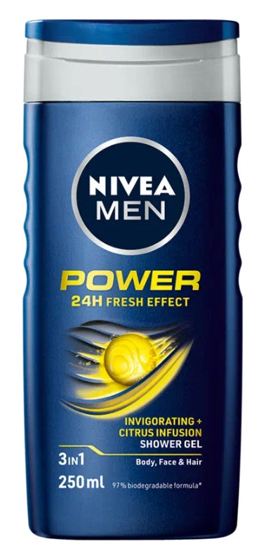 Nivea Men power refresh douchegel 250.00 Milliliter