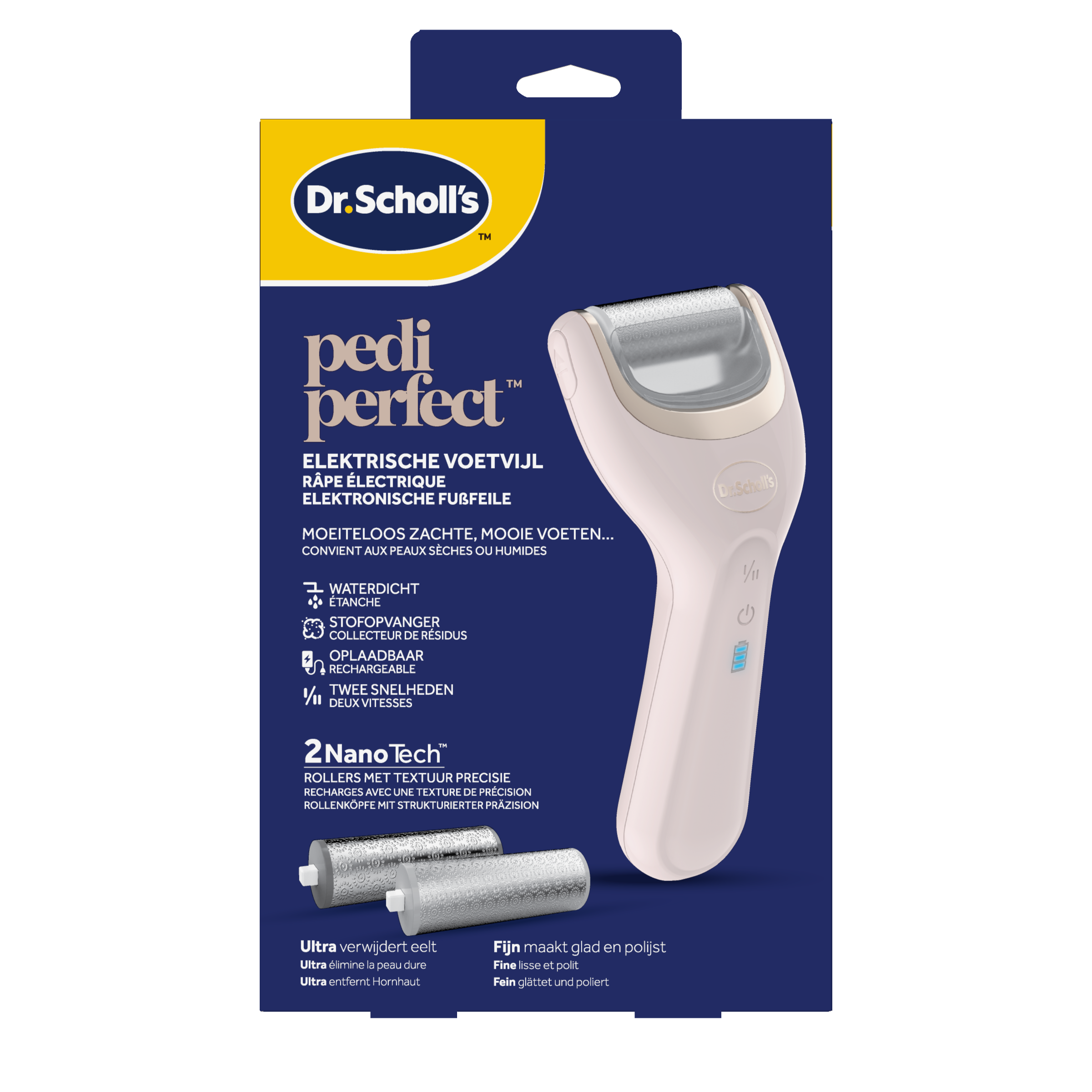 Dr. Scholl's Pedi perfect elektrische voetvijl met nano tech 1.00 Stuks