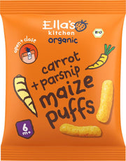 Ella's Kitchen Maize puffs carrot/parsnip 6+ maanden bio 20.00 Gram