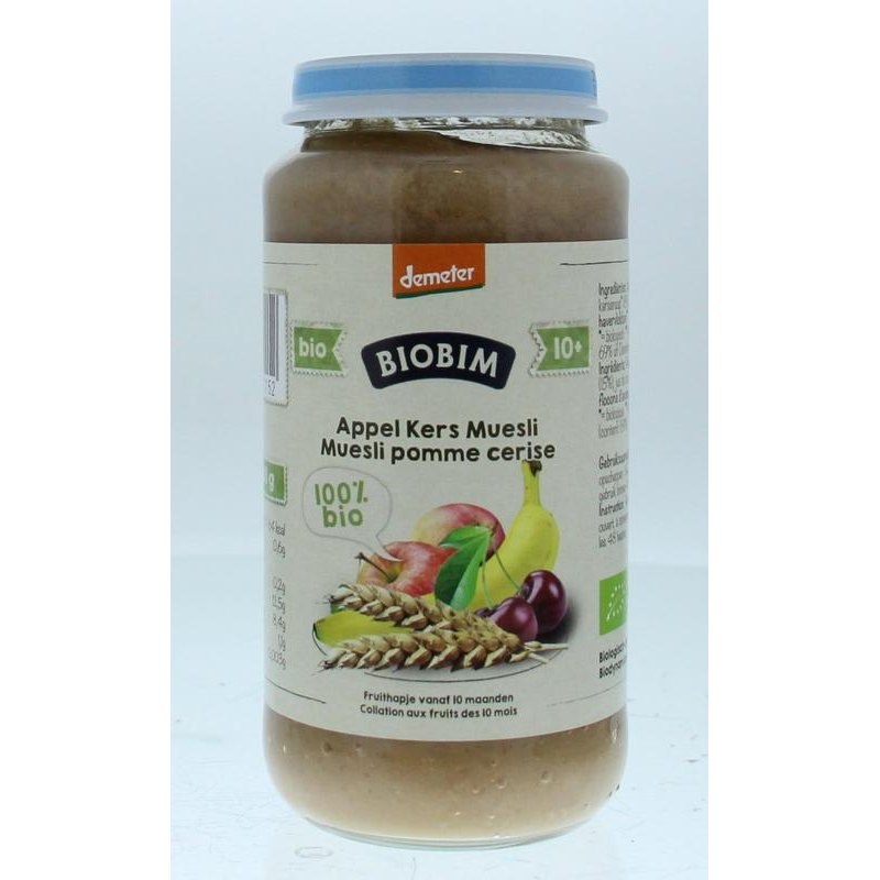 Biobim Muesli appel kers 10+ maanden demeter bio 250 Gram