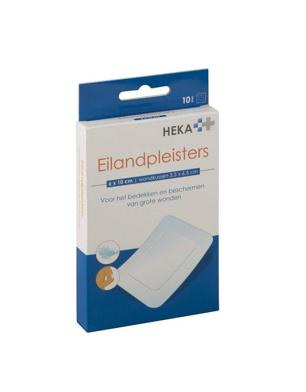 Hekaplast Eilandpleister border 6cm x 10cm steriel 10 Stuks