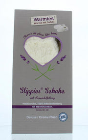 Warmies Slippies maat 4-7 (36-40) creme plush 1.00 Paar