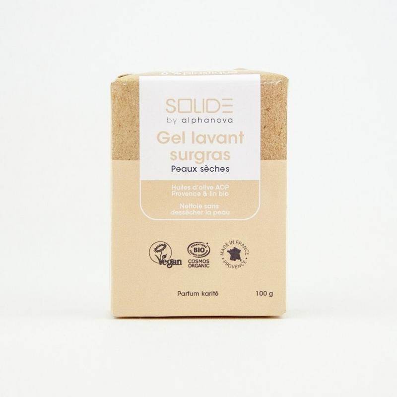 Alphanova Solide Cleansing bar bio  gel droge huid sheabutter 100 Gram