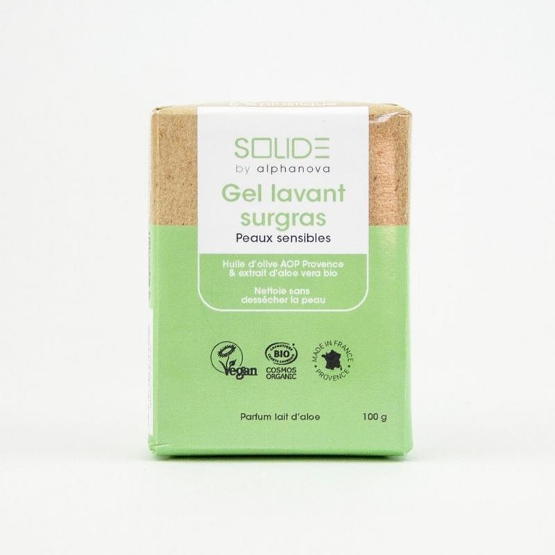 Alphanova Solide Cleansing bar bio gel gevoelige huid sheabutter 100 Gram