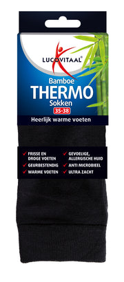 Lucovitaal Bamboe thermosok  maat 35-38 1.00 Paar