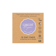 Ginger Organic Maandverband dag met vleugel 10.00 Stuks