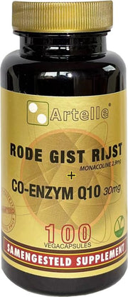 Artelle Rode gist rijst 100mg Q10 30mg 100.00 Vegetarische capsules