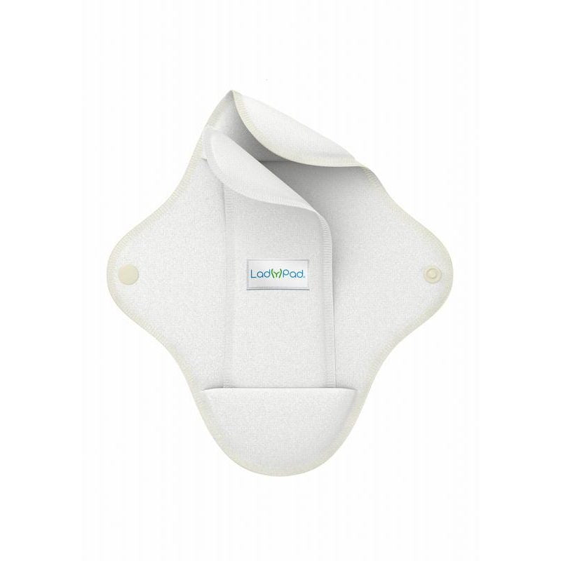 Ladypad Wasbaar maandverband pad & liner wit maat M 1 Set