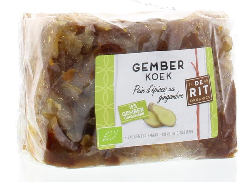 De Rit Kruidige gemberkoek bio 250.00 Gram