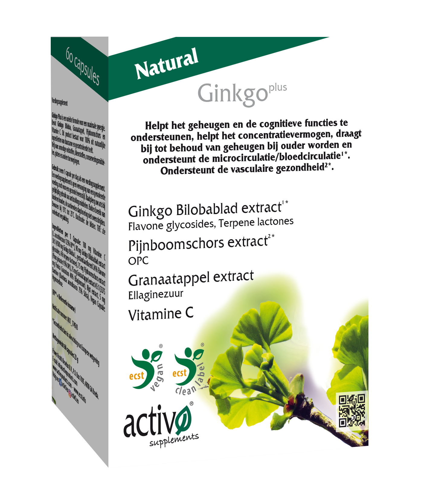 Activo Ginkgo plus 60.00 Vegetarische capsules